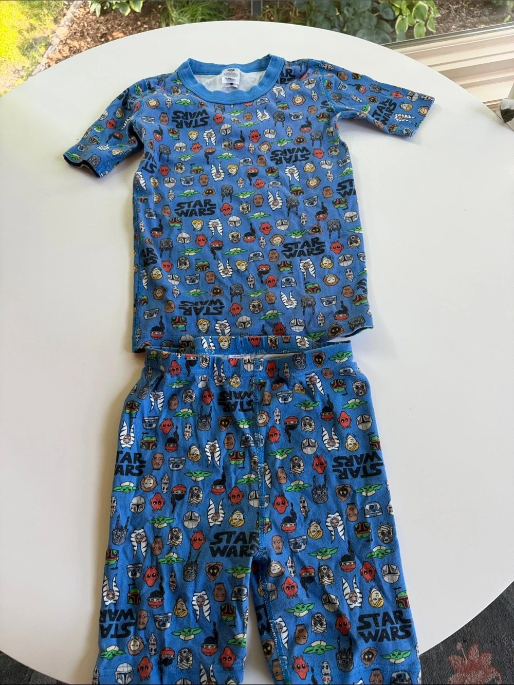 Hanna Andersson Blue Star Wars Kids Pajama Set with Character Icons